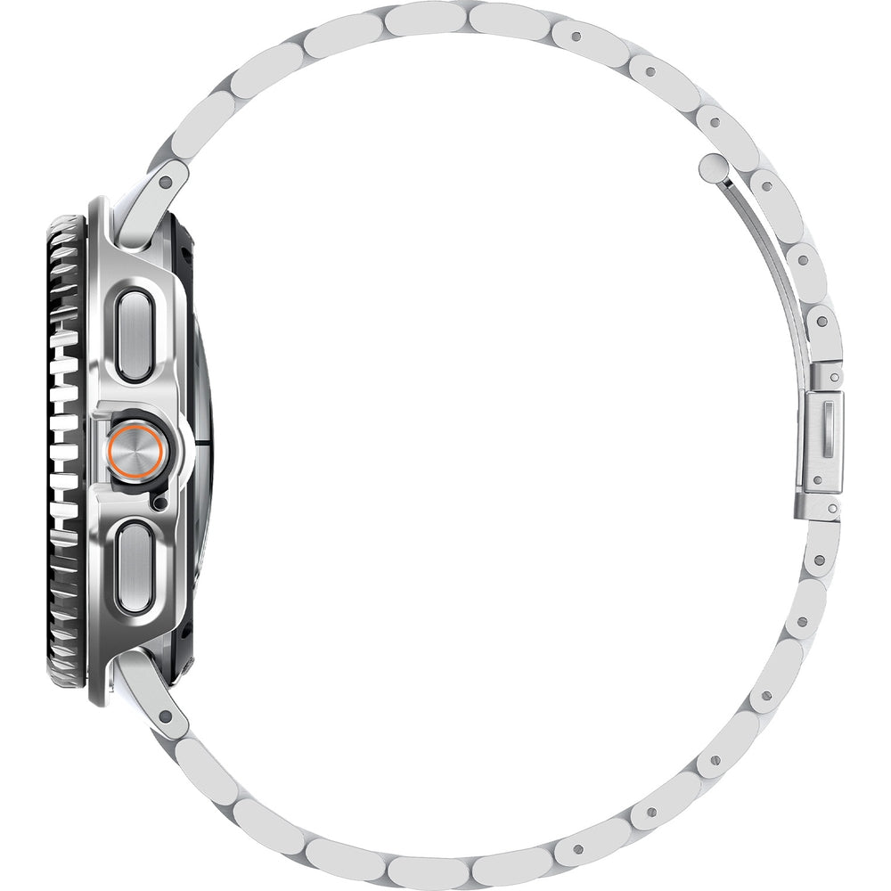 Hülle mit Lünette Ring für Galaxy Watch 8 Classic 46 mm, Spigen Bezel Tune Pro, Schwarz-Silbern