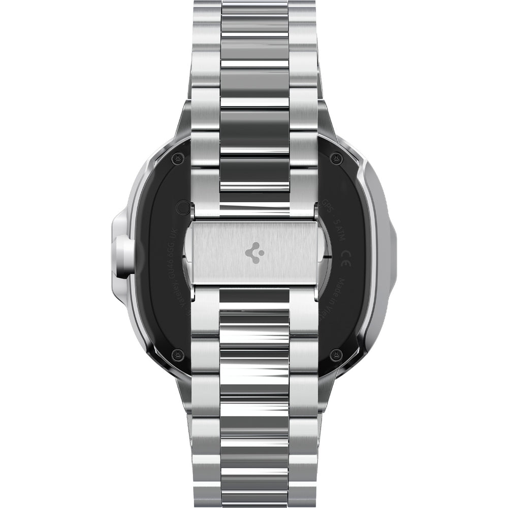 Hülle mit Lünette Ring für Galaxy Watch 8 Classic 46 mm, Spigen Bezel Tune Pro, Schwarz-Silbern