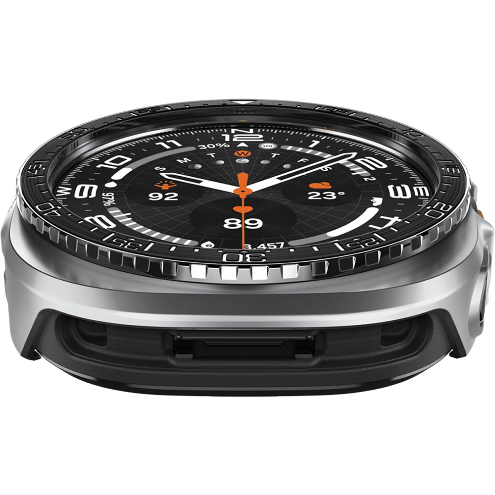 Hülle mit Lünette Ring für Galaxy Watch Ultra 2 47 mm, Spigen Bezel Tune Pro Diver, Schwarz-Silbern