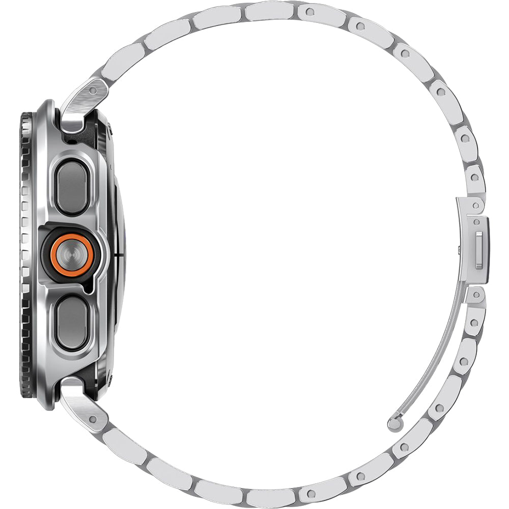 Hülle mit Lünette Ring für Galaxy Watch Ultra 2 47 mm, Spigen Bezel Tune Pro Diver, Schwarz-Silbern