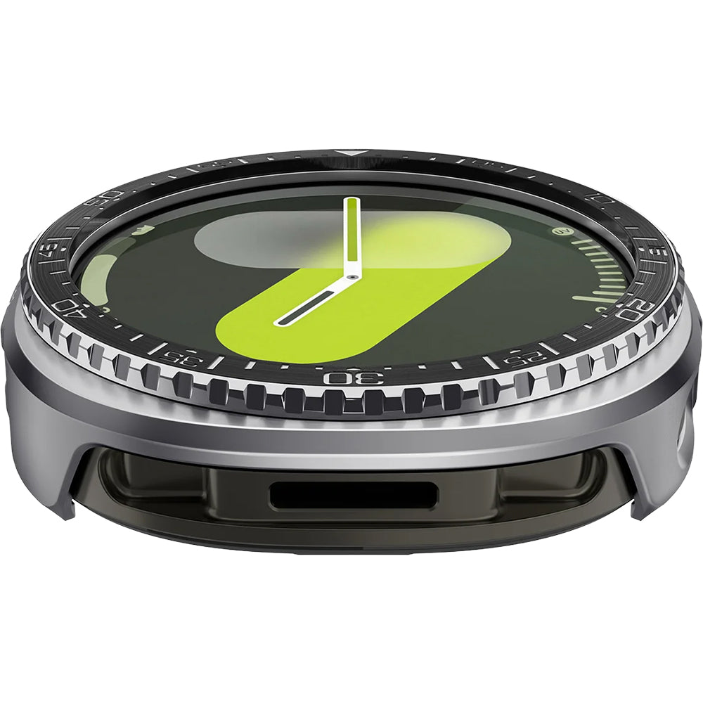 Blendenabdeckung Spigen Bezel Tune Pro für Galaxy Watch 8 44 mm, Schwarz-Silber