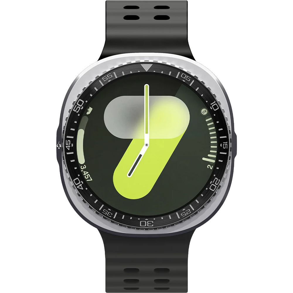 Blendenabdeckung Spigen Bezel Tune Pro für Galaxy Watch 8 44 mm, Schwarz-Silber