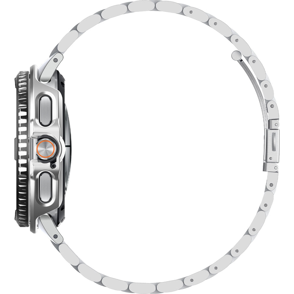 Hülle mit Lünette Ring für Galaxy Watch 8 Classic 46 mm, Spigen Bezel Tune Pro, Silbern