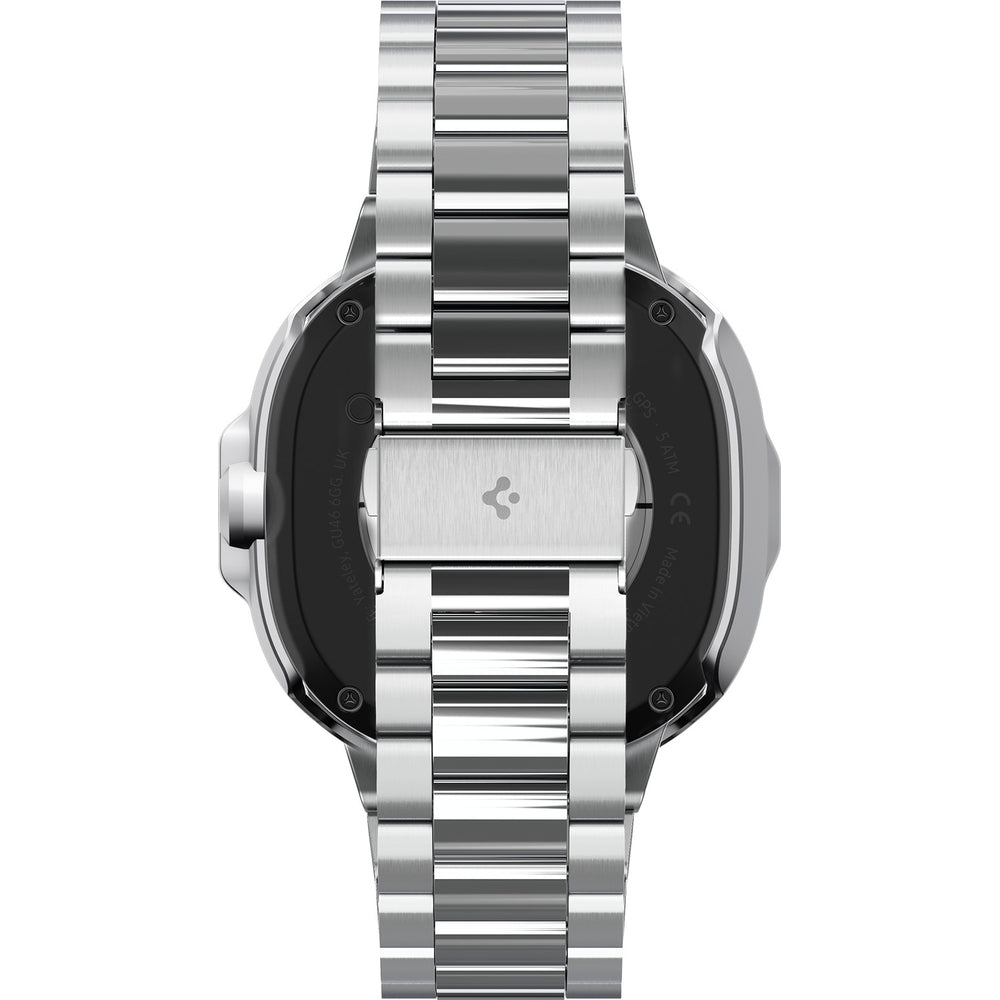Hülle mit Lünette Ring für Galaxy Watch 8 Classic 46 mm, Spigen Bezel Tune Pro, Silbern