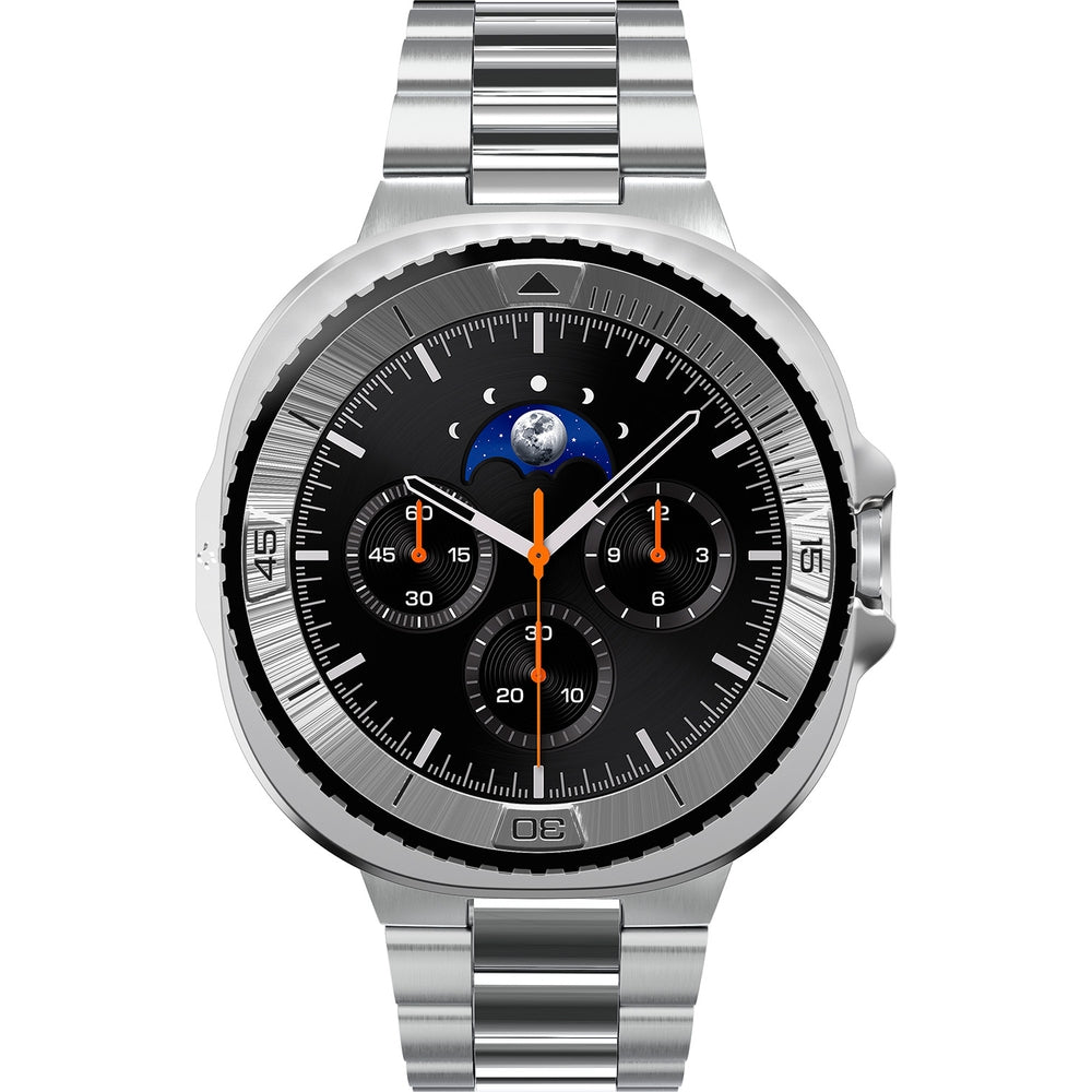 Hülle mit Lünette Ring für Galaxy Watch 8 Classic 46 mm, Spigen Bezel Tune Pro, Silbern