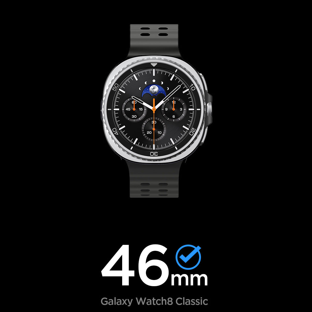 Hülle mit Lünette Ring für Galaxy Watch 8 Classic 46 mm, Spigen Bezel Tune Pro, Silbern