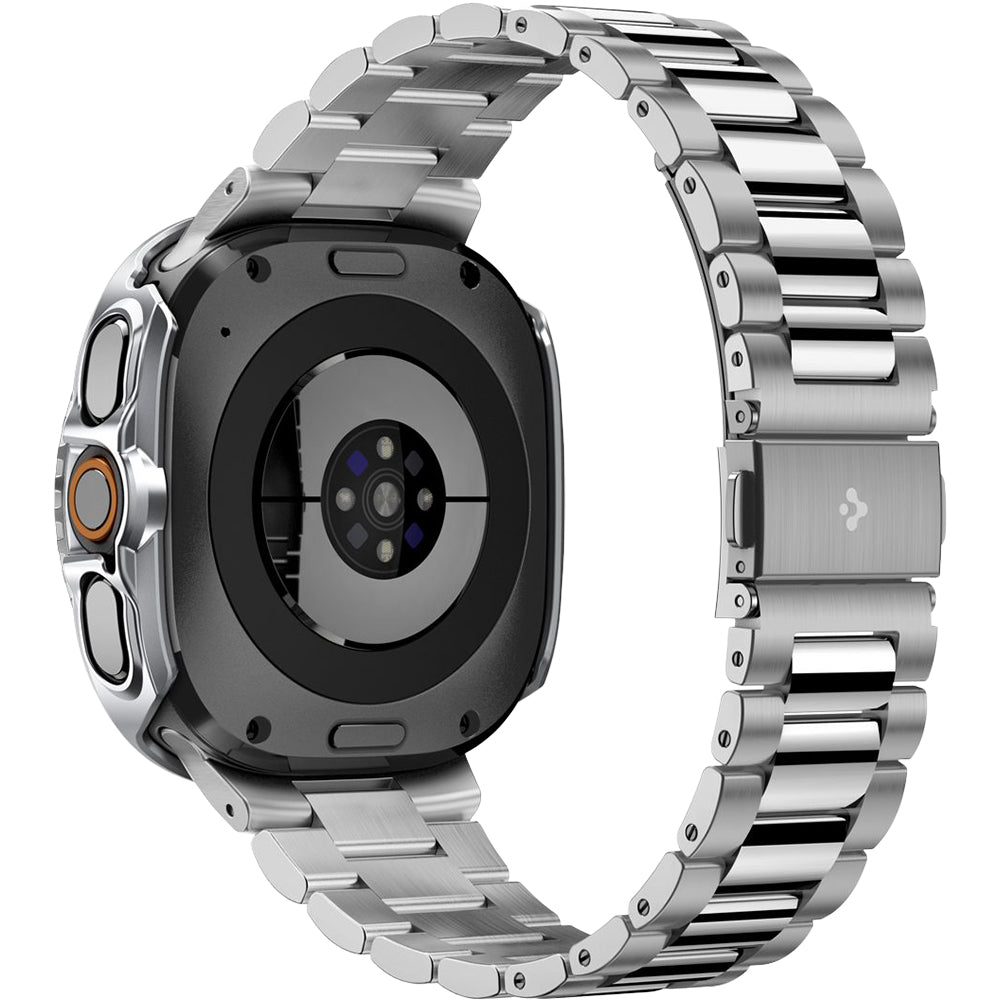 Hülle mit Lünette Ring für Galaxy Watch Ultra 2 47 mm, Spigen Bezel Tune Pro, Silbern