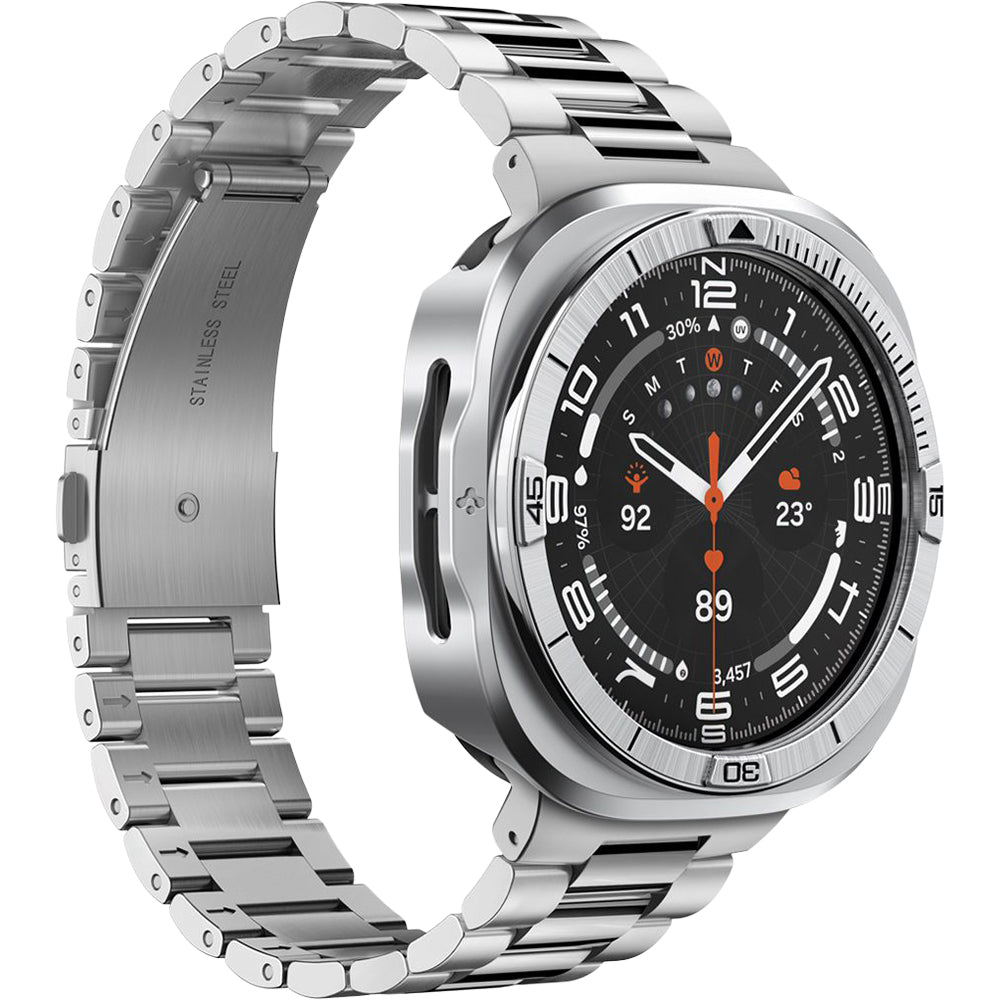 Hülle mit Lünette Ring für Galaxy Watch Ultra 2 47 mm, Spigen Bezel Tune Pro, Silbern