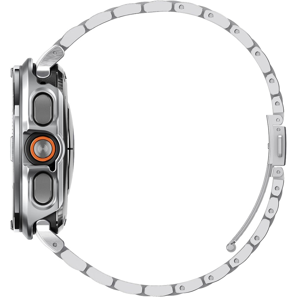 Hülle mit Lünette Ring für Galaxy Watch Ultra 2 47 mm, Spigen Bezel Tune Pro, Silbern