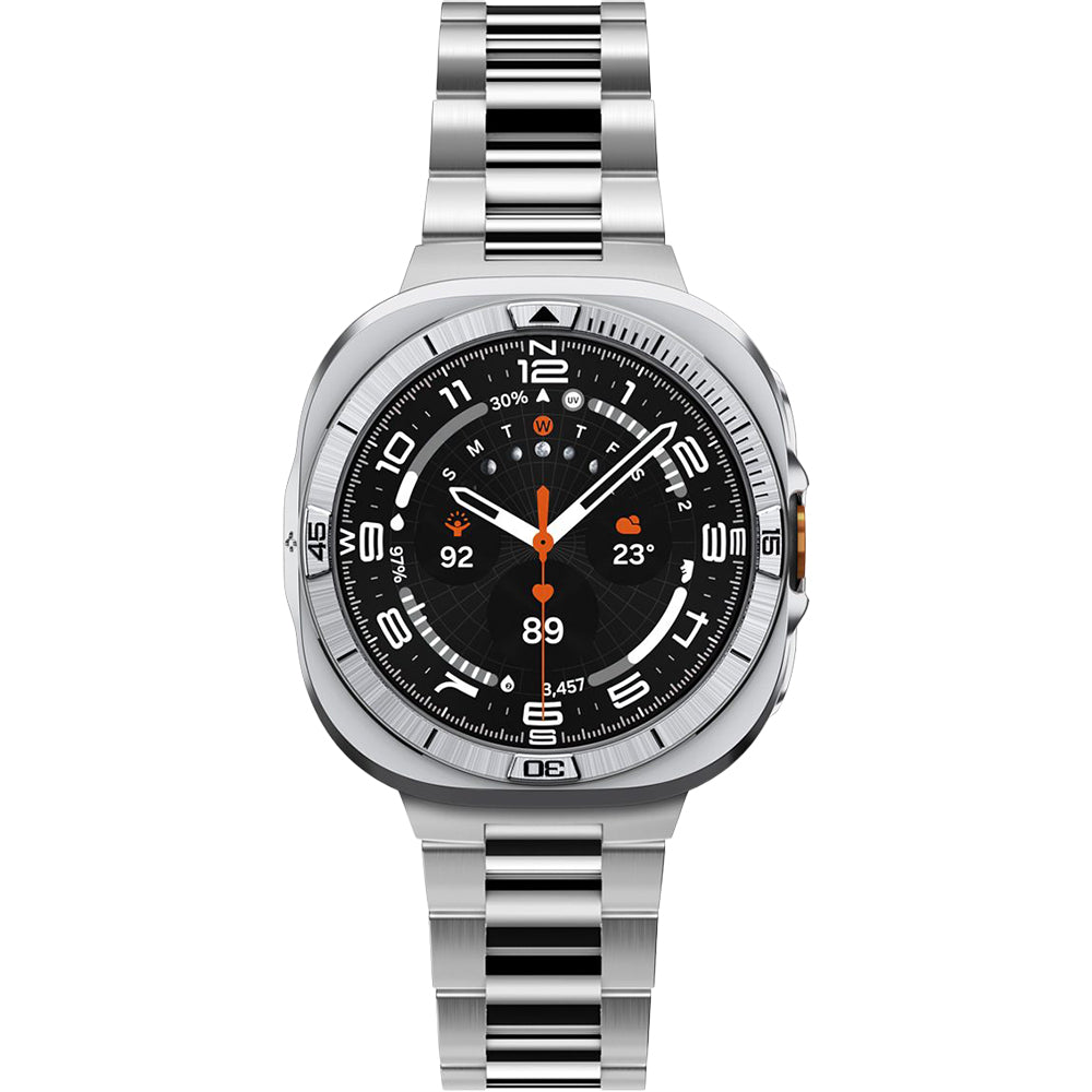 Hülle mit Lünette Ring für Galaxy Watch Ultra 2 47 mm, Spigen Bezel Tune Pro, Silbern