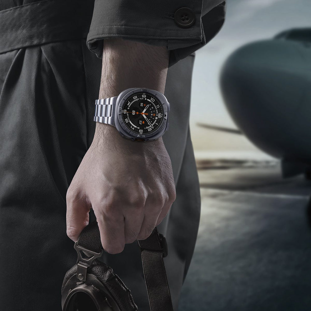 Hülle mit Lünette Ring für Galaxy Watch Ultra 2 47 mm, Spigen Bezel Tune Pro, Silbern