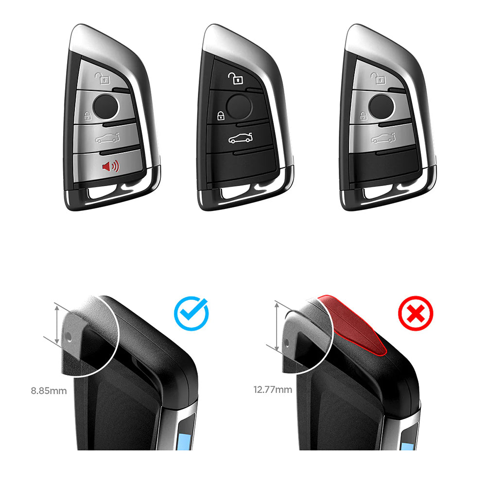 Schlüsselhülle für BMW Smart Key G-Series, Spigen BK100 Key Fob Case, Schwarz mit Carbon-Akzent