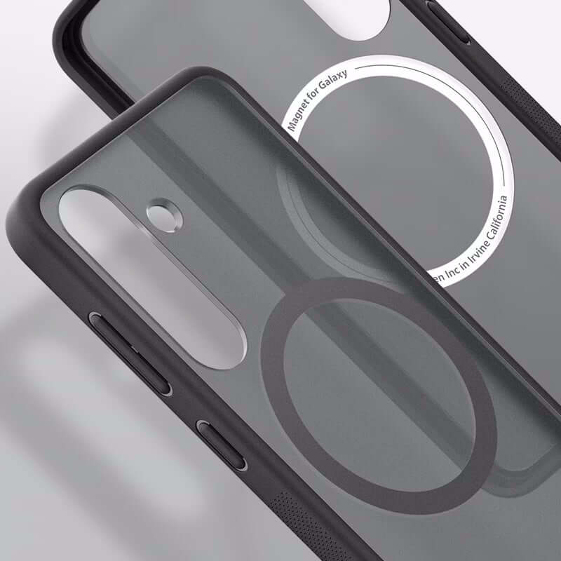 Magnetische-Handyhülle für Galaxy S25, Spigen Capella, Rauchfarben-Schwarz