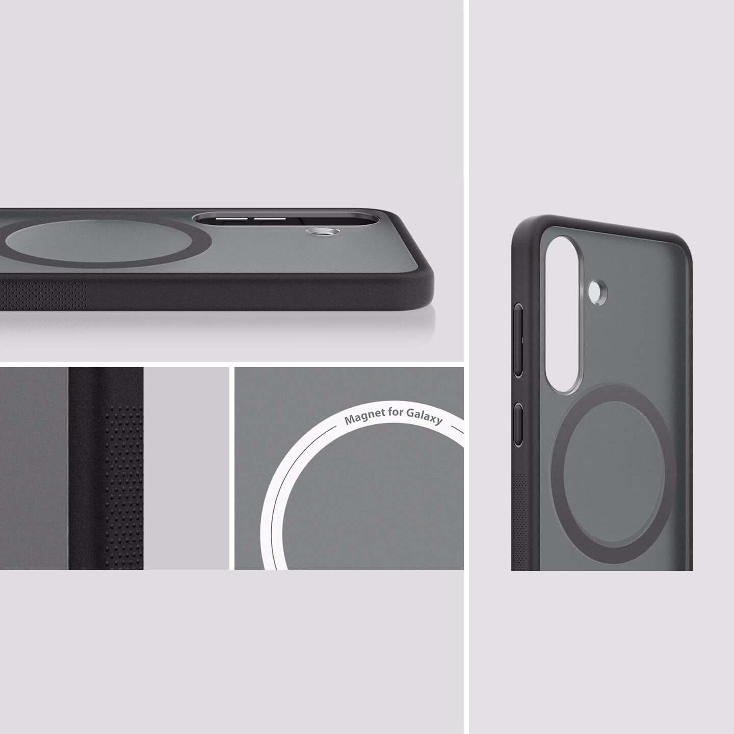 Magnetische-Handyhülle für Galaxy S25, Spigen Capella, Rauchfarben-Schwarz