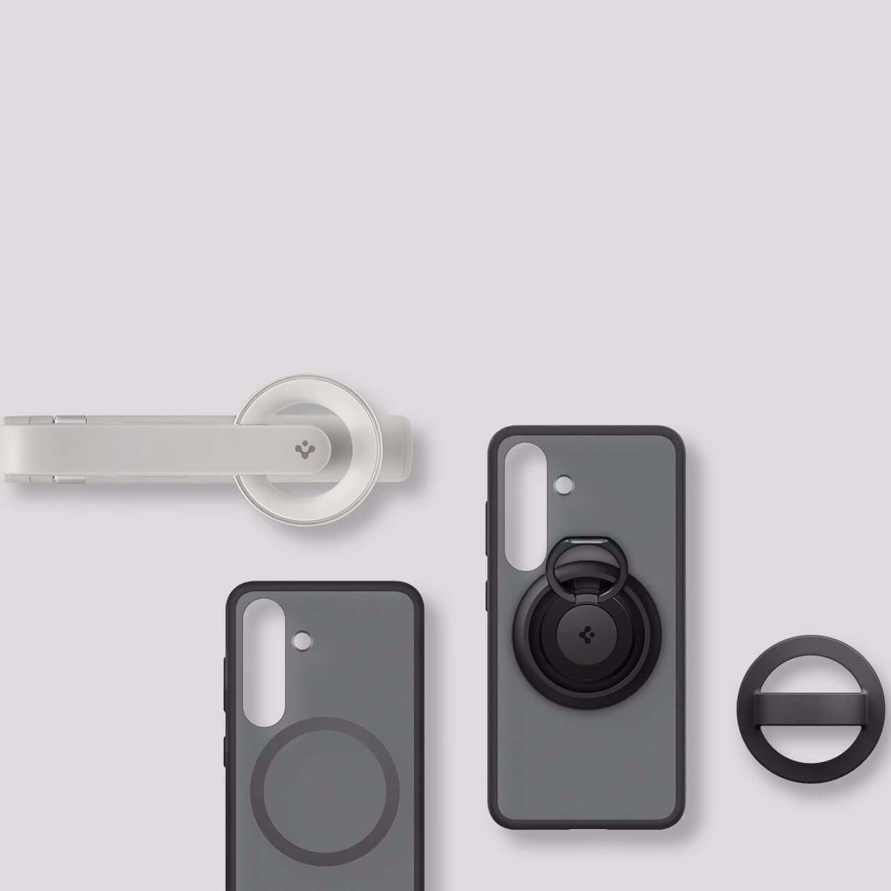 Magnetische-Handyhülle für Galaxy S25, Spigen Capella, Rauchfarben-Schwarz