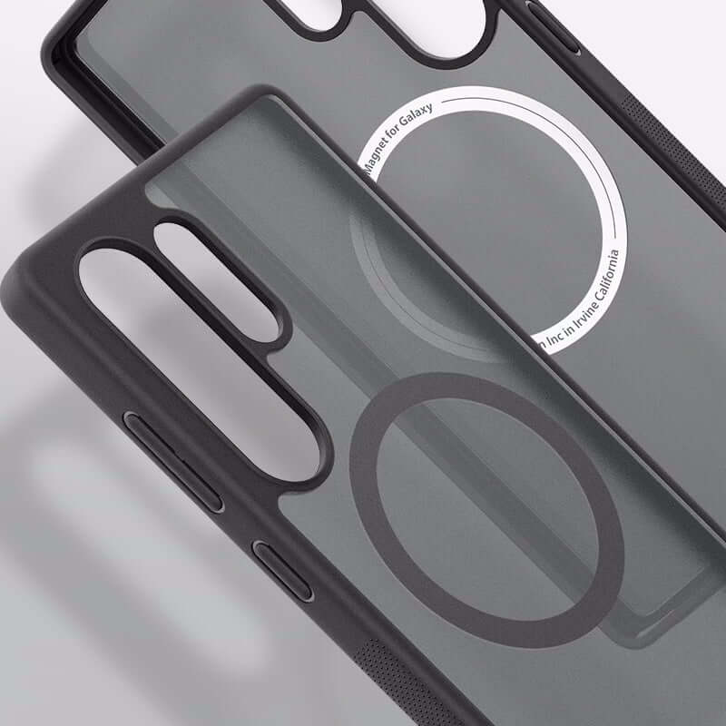 Magnetische-Handyhülle für Galaxy S25 Ultra, Spigen Capella, Rauchfarben-Schwarz