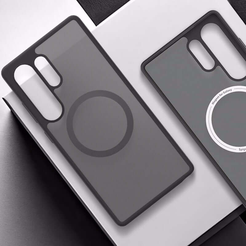 Magnetische-Handyhülle für Galaxy S25 Ultra, Spigen Capella, Rauchfarben-Schwarz