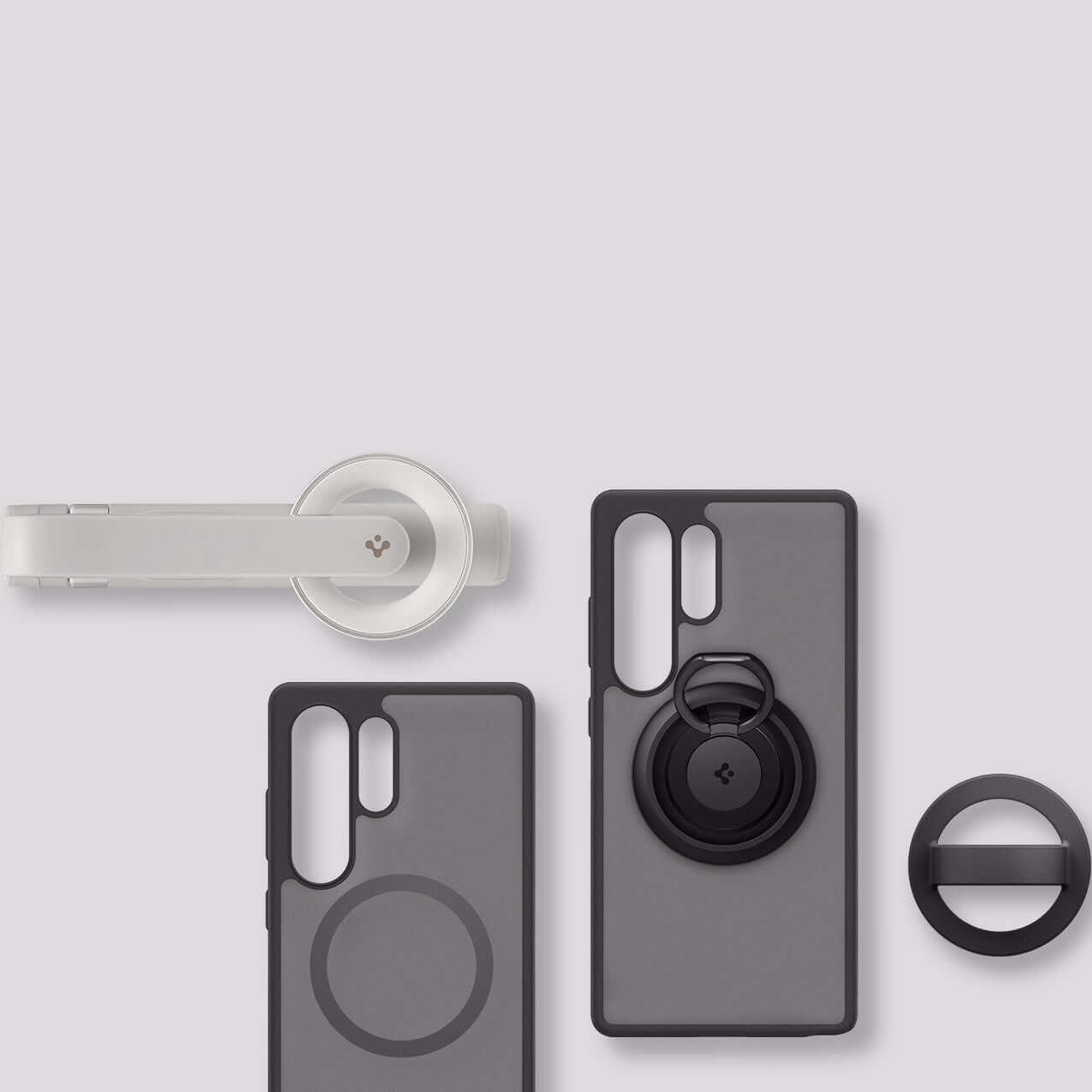Magnetische-Handyhülle für Galaxy S25 Ultra, Spigen Capella, Rauchfarben-Schwarz