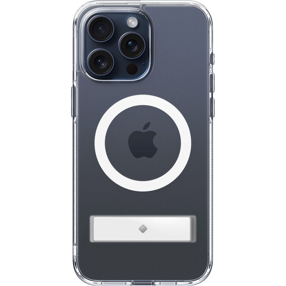 Handyhülle für iPhone 15 Pro Max, Spigen Caseology Capella Mag Kickstand mit MagSafe, Transparent-Weiß