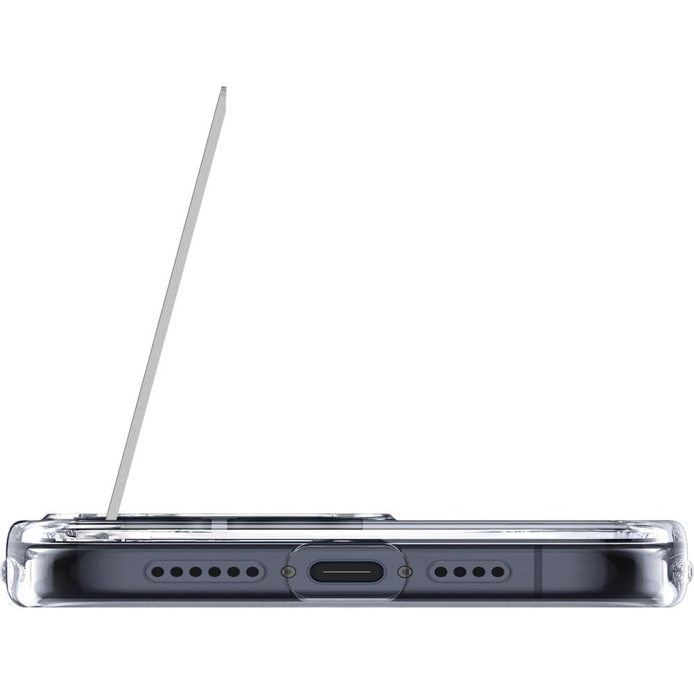 Handyhülle für iPhone 15 Pro Max, Spigen Caseology Capella Mag Kickstand mit MagSafe, Transparent-Weiß