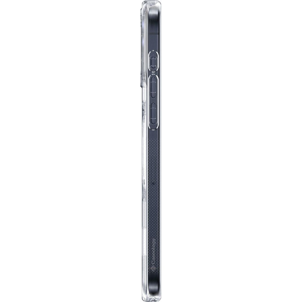 Handyhülle für iPhone 15 Pro Max, Spigen Caseology Capella Mag Kickstand mit MagSafe, Transparent-Weiß