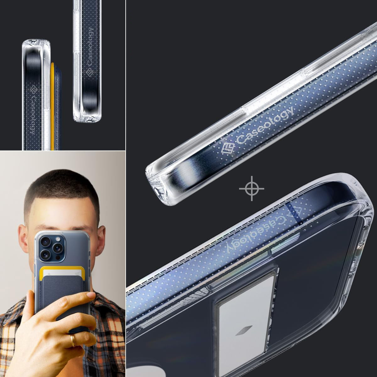 Handyhülle für iPhone 15 Pro Max, Spigen Caseology Capella Mag Kickstand mit MagSafe, Transparent-Weiß