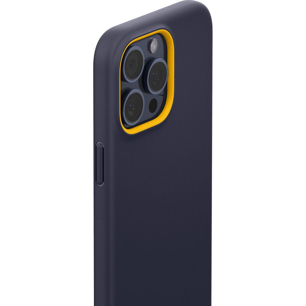 Schutzhülle für iPhone 15 Pro Max, Spigen Caseology Nano Pop Mag mit MagSafe, Dunkelblau-Gelb