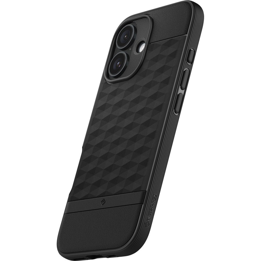 Handyhülle für iPhone 16, Spigen Caseology Parallax Mag mit MagSafe, Schwarz