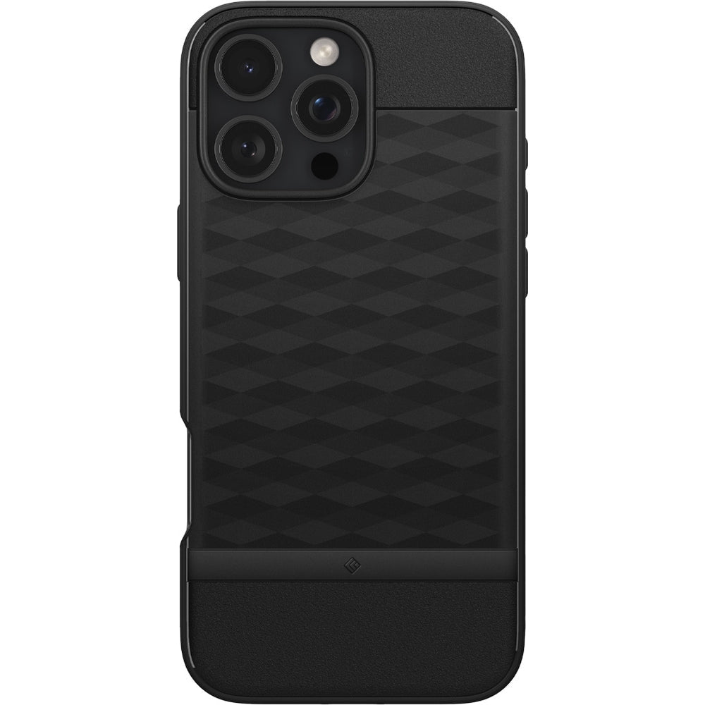 Handyhülle für iPhone 16 Pro, Spigen Caseology Parallax Mag mit MagSafe, Schwarz