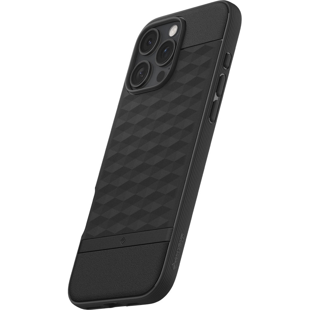 Handyhülle für iPhone 16 Pro, Spigen Caseology Parallax Mag mit MagSafe, Schwarz