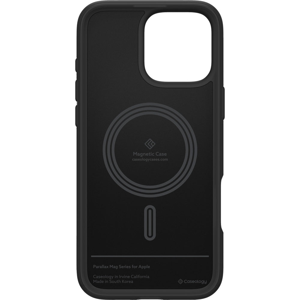 Handyhülle für iPhone 16 Pro, Spigen Caseology Parallax Mag mit MagSafe, Schwarz