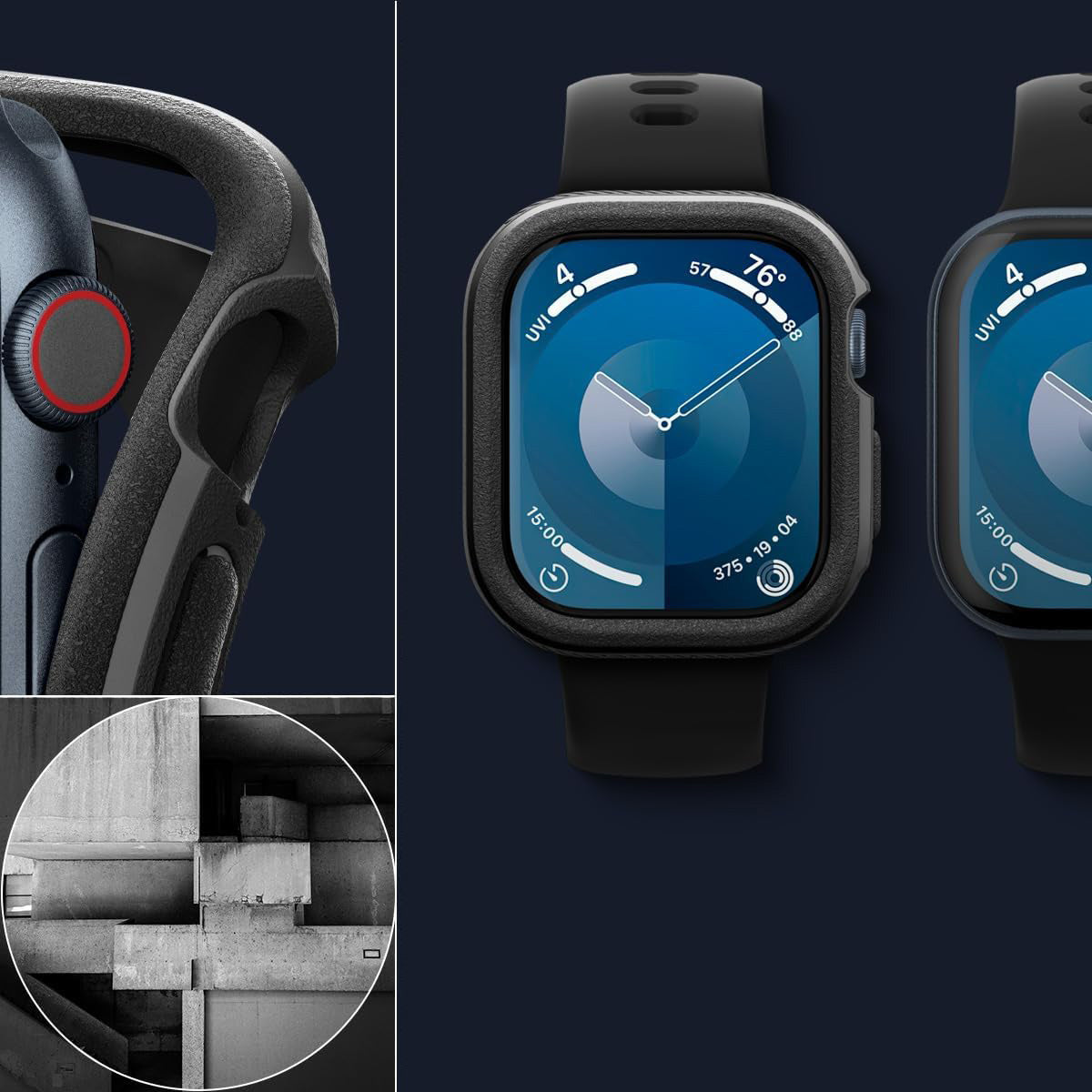 Schutzhülle für Apple Watch 10 46 mm, Spigen Caseology Vault, Schwarz