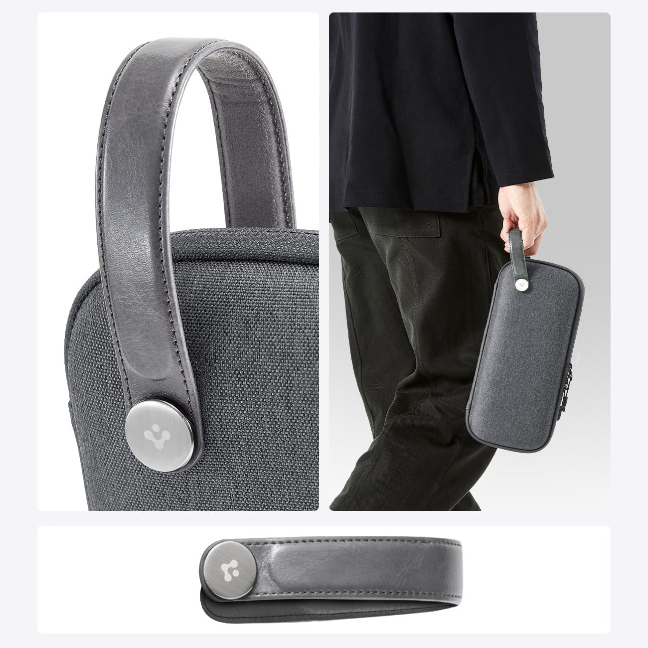 Hülle für Nintendo Switch 2, Spigen Klasden Pouch Renewed, Grau