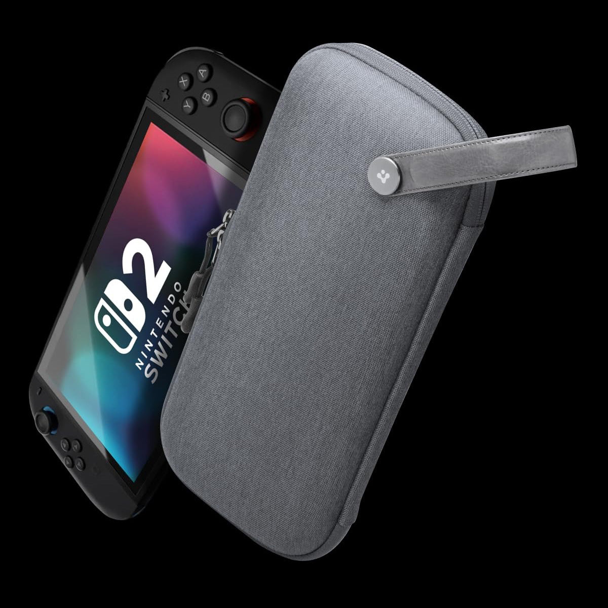 Hülle für Nintendo Switch 2, Spigen Klasden Pouch Renewed, Grau