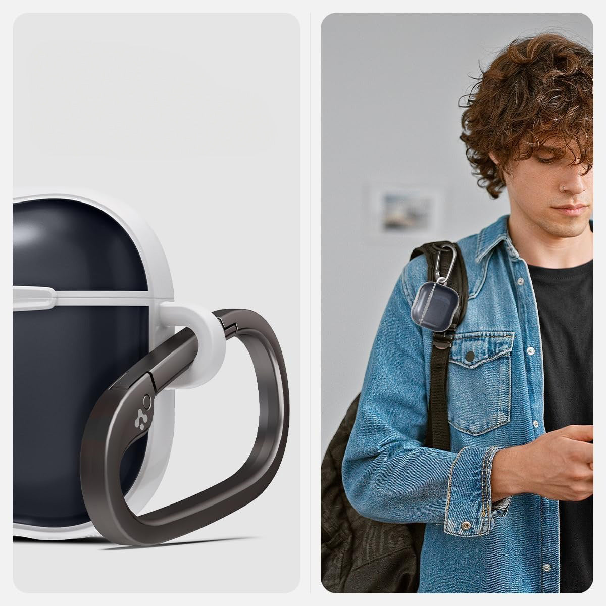 Schutzhülle für Apple AirPods 5 / 4, Spigen Classic C1, Weiß-Grau