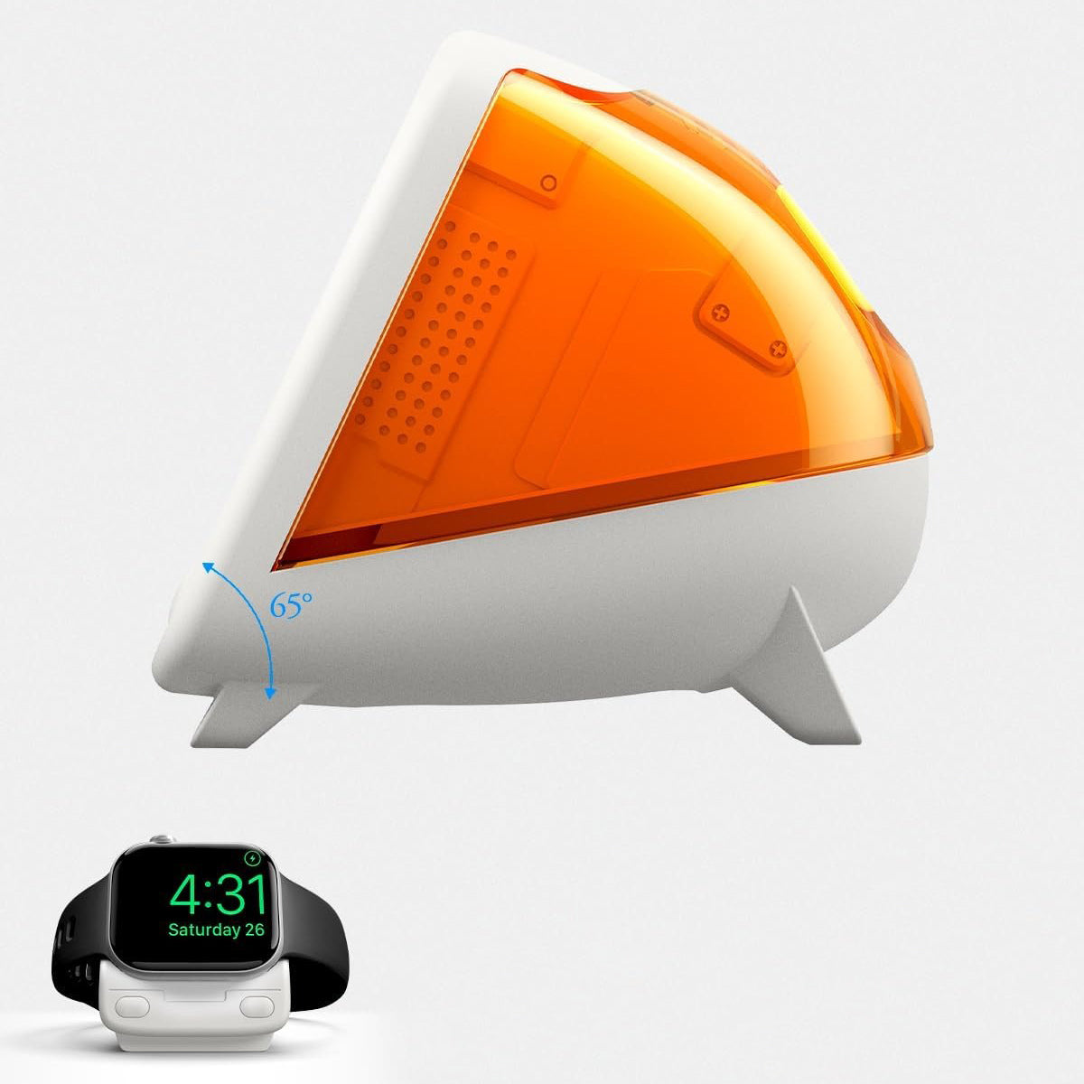 Dockingstation für Apple Watch Ladegerät, Spigen Classic C1 Stand, Orange