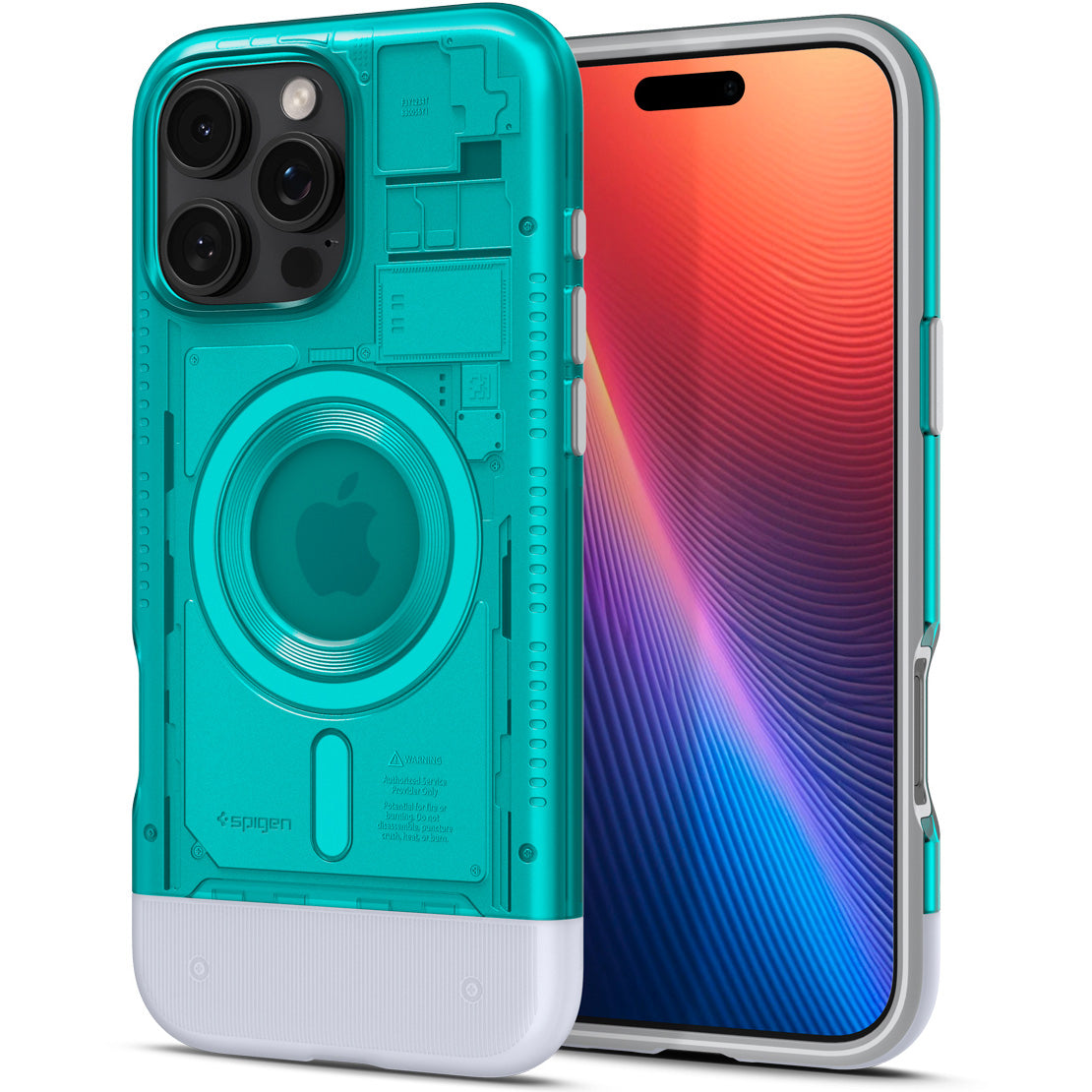 Handyhülle für iPhone 16 Pro Max, Spigen Classic C1 Mag mit MagSafe, Türkis