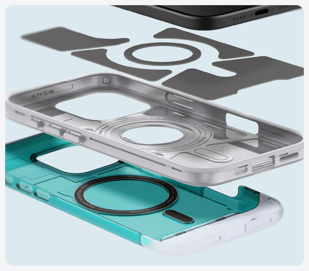 Handyhülle für iPhone 16 Pro Max, Spigen Classic C1 Mag mit MagSafe, Türkis