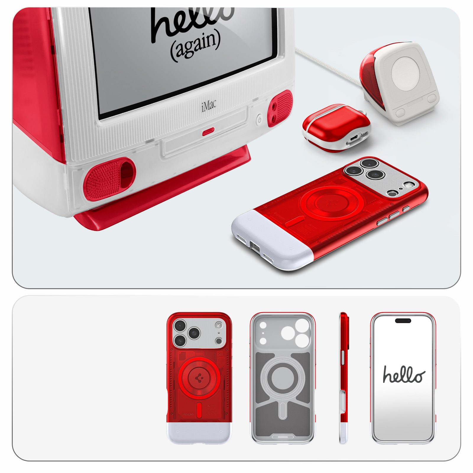 Handyhülle für iPhone 17 Pro, Spigen Classic C1 Mag mit MagSafe, Rot