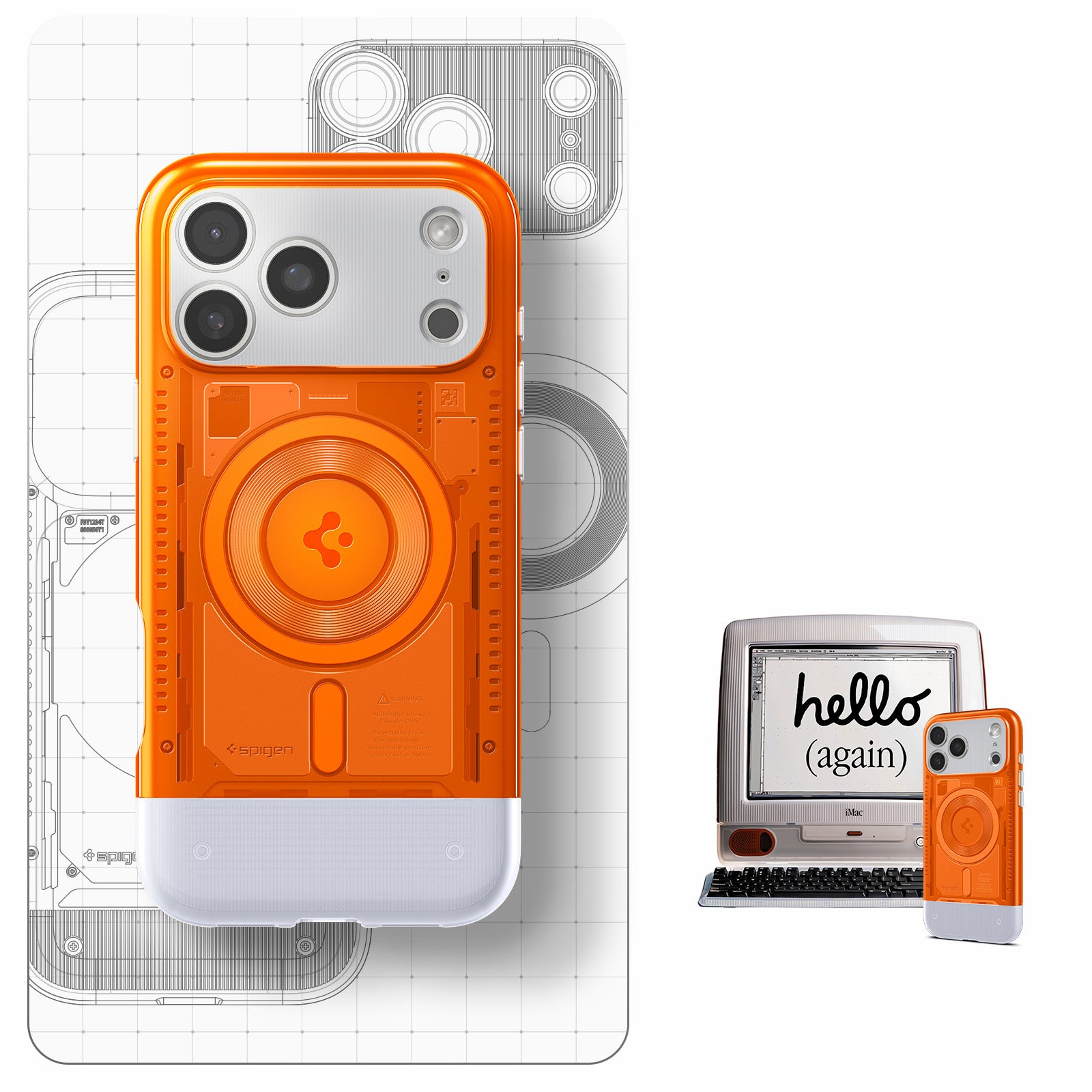Handyhülle für iPhone 17 Pro, Spigen Classic C1 Mag mit MagSafe, Orange