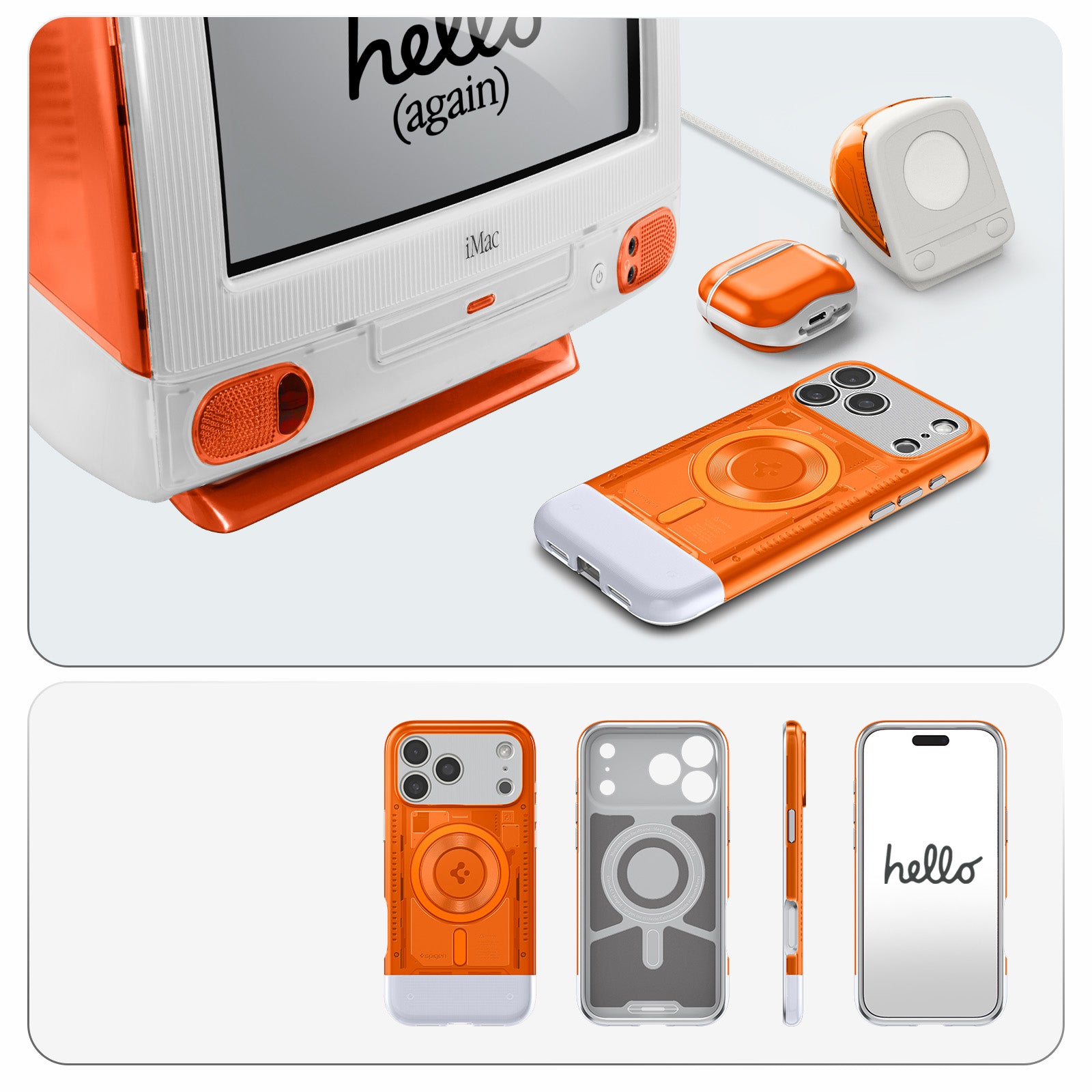 Handyhülle für iPhone 17 Pro, Spigen Classic C1 Mag mit MagSafe, Orange