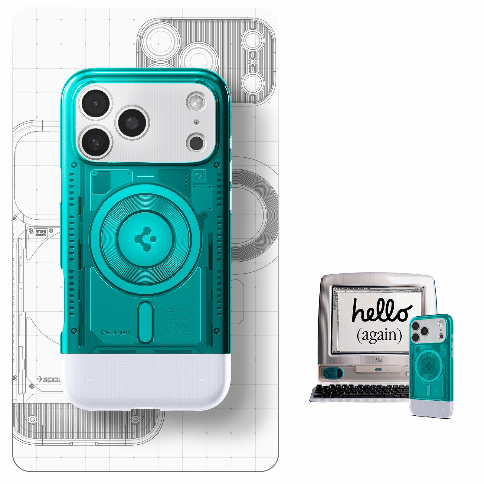 Handyhülle für iPhone 17 Pro Max, Spigen Classic C1 Mag mit MagSafe, Türkis