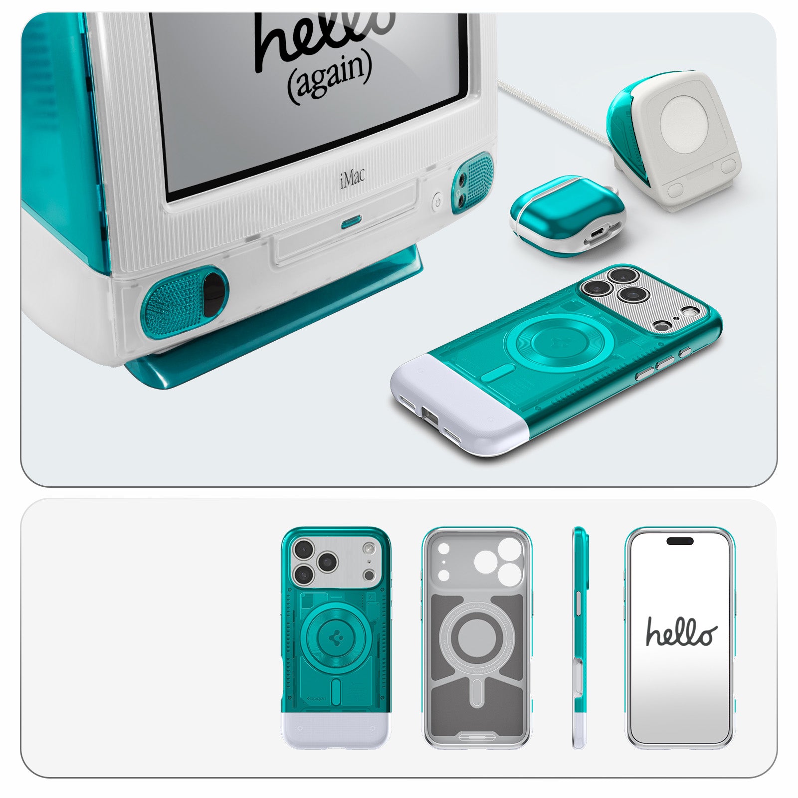 Handyhülle für iPhone 17 Pro Max, Spigen Classic C1 Mag mit MagSafe, Türkis