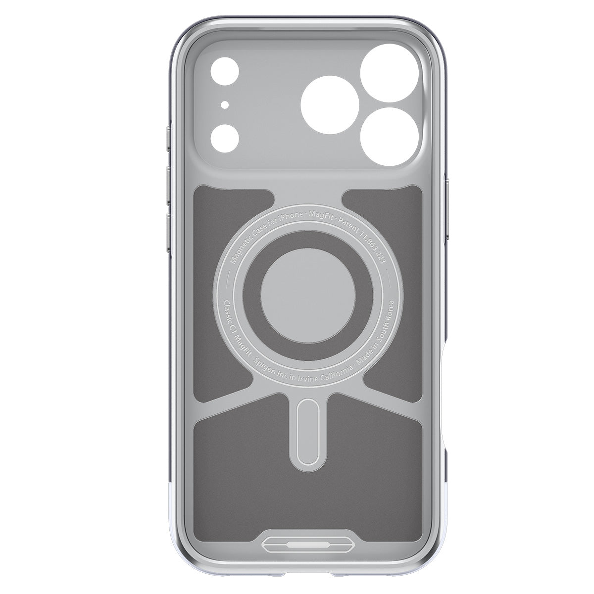 Handyhülle für iPhone 17 Pro Max, Spigen Classic C1 Mag mit MagSafe, Grau