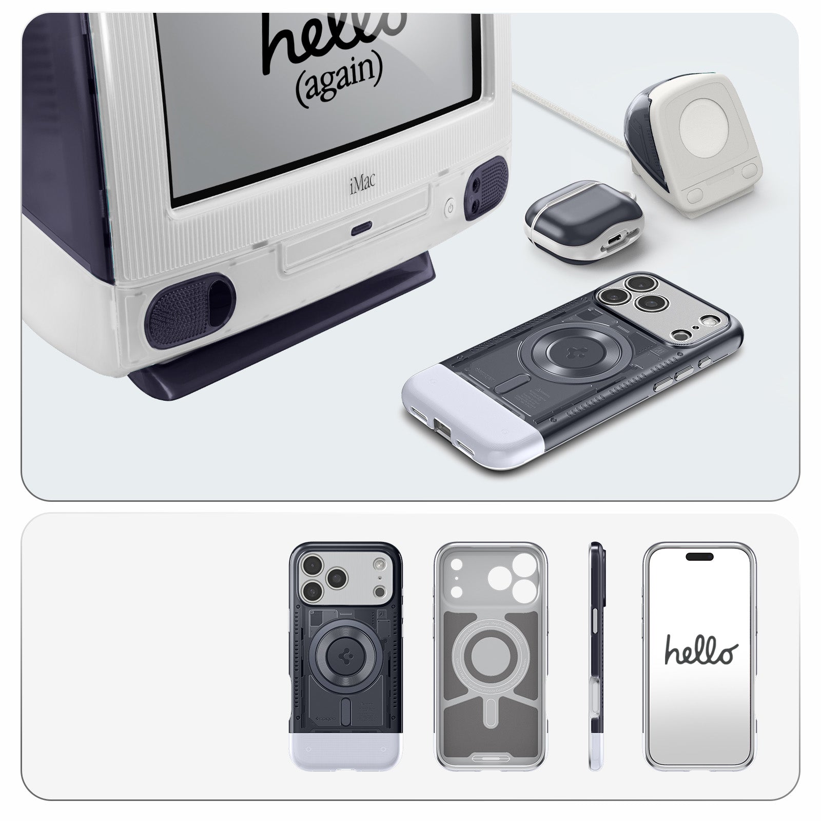 Handyhülle für iPhone 17 Pro Max, Spigen Classic C1 Mag mit MagSafe, Grau