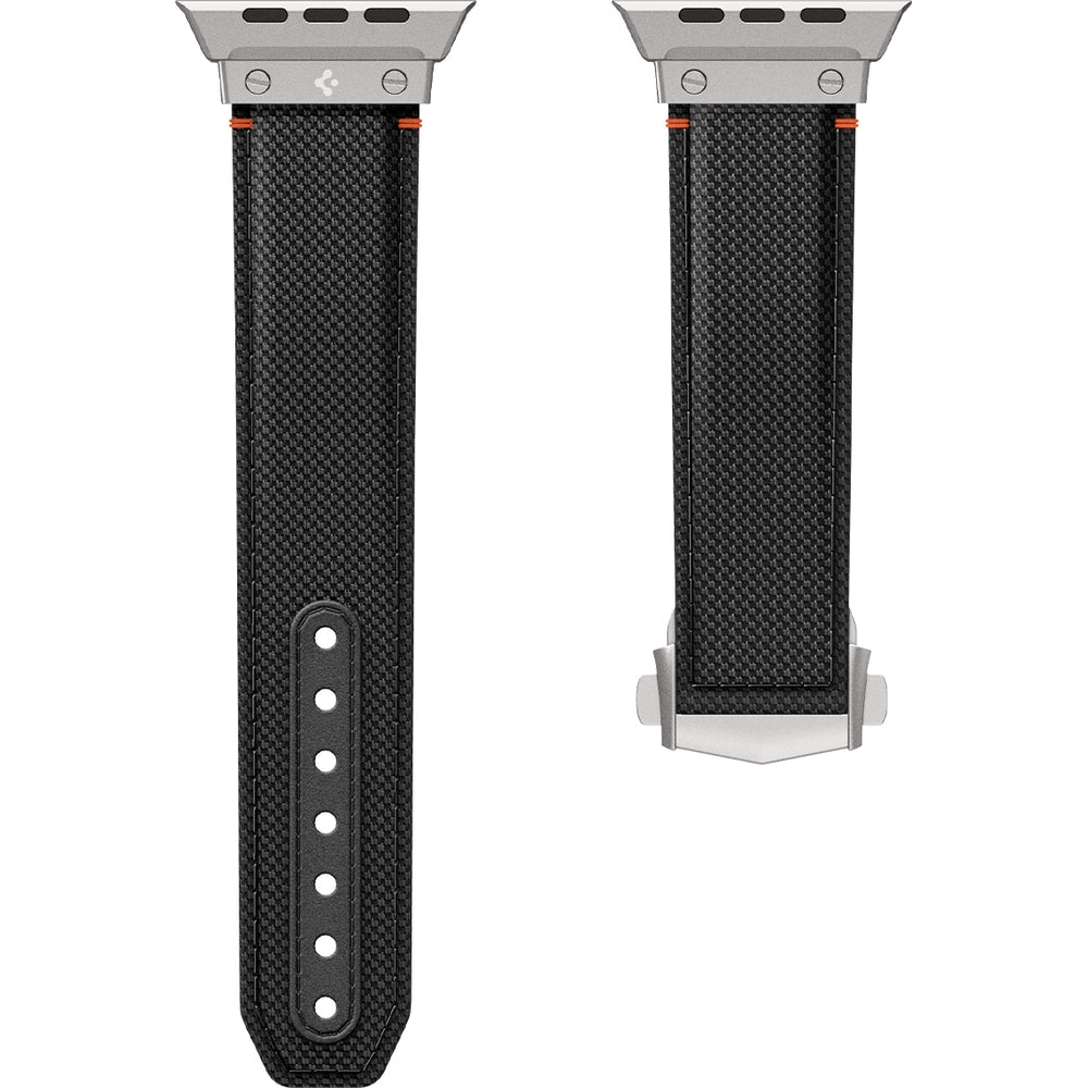 Armband für Apple Watch 49/46/45/44 mm, Spigen Classic Fit Band, Schwarz
