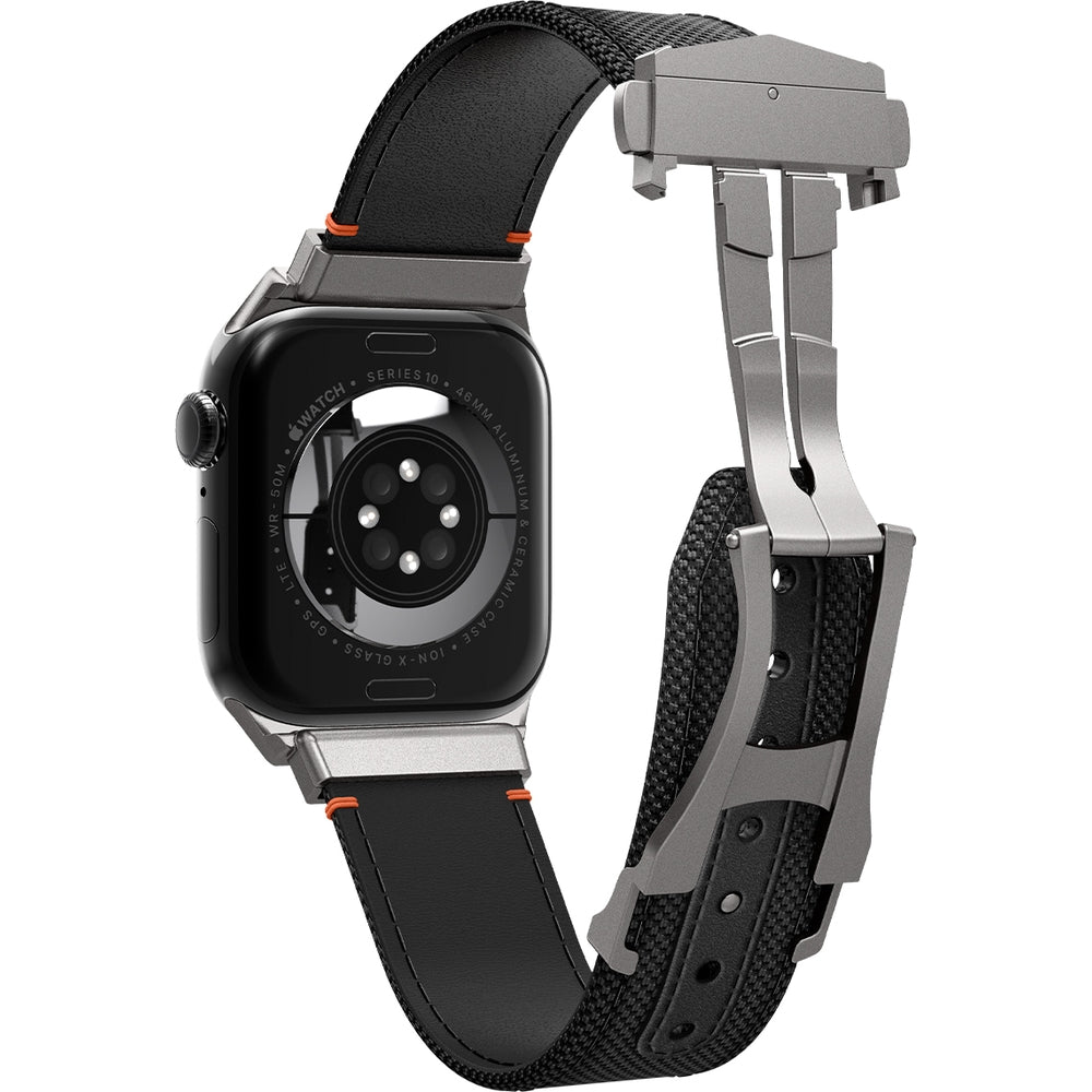 Armband für Apple Watch 49/46/45/44 mm, Spigen Classic Fit Band, Schwarz