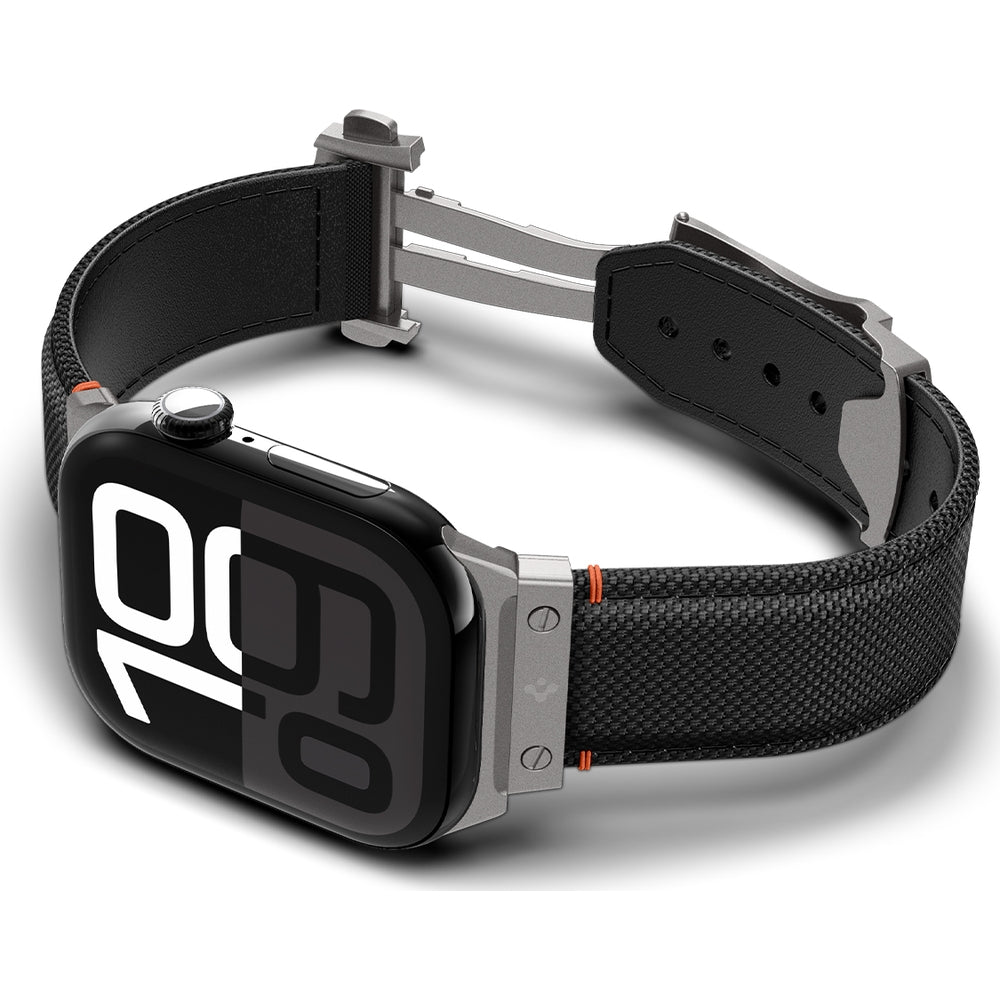 Armband für Apple Watch 49/46/45/44 mm, Spigen Classic Fit Band, Schwarz