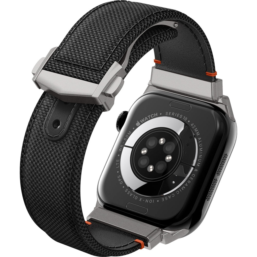Armband für Apple Watch 49/46/45/44 mm, Spigen Classic Fit Band, Schwarz