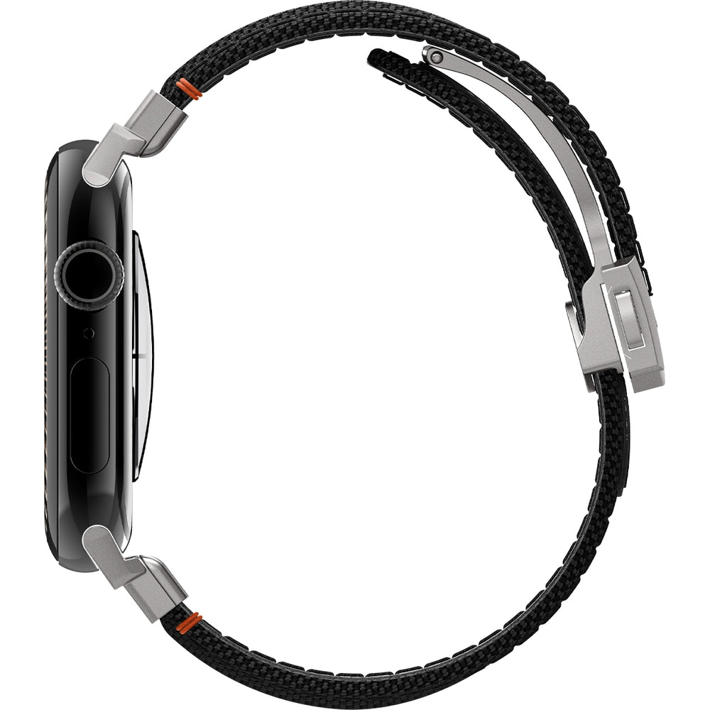 Armband für Apple Watch 49/46/45/44 mm, Spigen Classic Fit Band, Schwarz